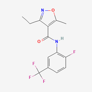 molecular formula C14H12F4N2O2 B5847503 3-ethyl-N-[2-fluoro-5-(trifluoromethyl)phenyl]-5-methyl-4-isoxazolecarboxamide 