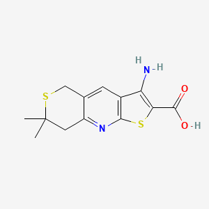 3-amino-7,7-dimethyl-7,8-dihydro-5H-thieno[2,3-b]thiopyrano[3,4-e]pyridine-2-carboxylic acid