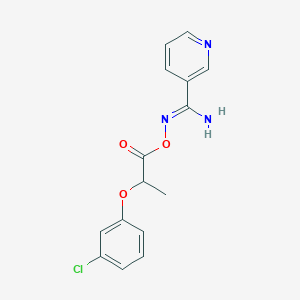 molecular formula C15H14ClN3O3 B5847525 N'-{[2-(3-chlorophenoxy)propanoyl]oxy}-3-pyridinecarboximidamide 