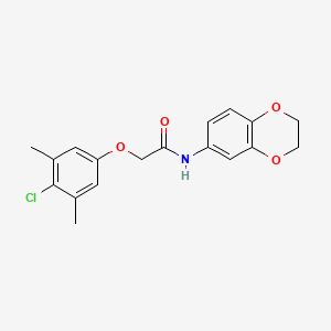 molecular formula C18H18ClNO4 B5847610 2-(4-chloro-3,5-dimethylphenoxy)-N-(2,3-dihydro-1,4-benzodioxin-6-yl)acetamide 