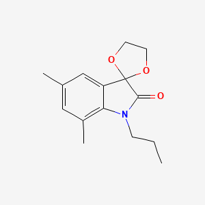 molecular formula C15H19NO3 B5847644 5',7'-dimethyl-1'-propylspiro[1,3-dioxolane-2,3'-indol]-2'(1'H)-one 