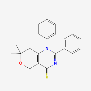 molecular formula C21H20N2OS B5847655 7,7-dimethyl-1,2-diphenyl-1,5,7,8-tetrahydro-4H-pyrano[4,3-d]pyrimidine-4-thione 