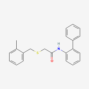 molecular formula C22H21NOS B5847666 N-2-biphenylyl-2-[(2-methylbenzyl)thio]acetamide 