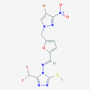 molecular formula C13H10BrF2N7O3S B5847691 N-((E)-1-{5-[(4-BROMO-3-NITRO-1H-PYRAZOL-1-YL)METHYL]-2-FURYL}METHYLIDENE)-N-[3-(DIFLUOROMETHYL)-5-(METHYLSULFANYL)-4H-1,2,4-TRIAZOL-4-YL]AMINE 