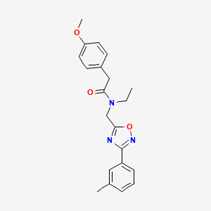 molecular formula C21H23N3O3 B5847692 N-ethyl-2-(4-methoxyphenyl)-N-{[3-(3-methylphenyl)-1,2,4-oxadiazol-5-yl]methyl}acetamide 