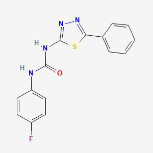 molecular formula C15H11FN4OS B5847696 N-(4-fluorophenyl)-N'-(5-phenyl-1,3,4-thiadiazol-2-yl)urea 