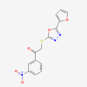 2-{[5-(2-furyl)-1,3,4-oxadiazol-2-yl]thio}-1-(3-nitrophenyl)ethanone