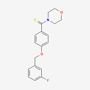 molecular formula C18H18FNO2S B5847748 4-({4-[(3-fluorobenzyl)oxy]phenyl}carbonothioyl)morpholine 