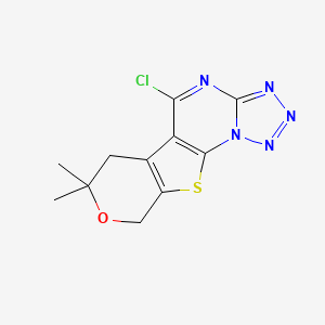 molecular formula C11H10ClN5OS B5847777 5-chloro-7,7-dimethyl-6,9-dihydro-7H-pyrano[4',3':4,5]thieno[3,2-e]tetrazolo[1,5-a]pyrimidine 