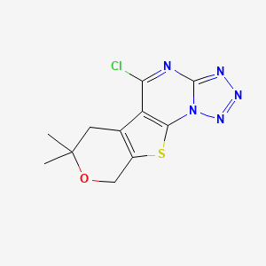 5-chloro-7,7-dimethyl-6,9-dihydro-7H-pyrano[4',3':4,5]thieno[3,2-e]tetrazolo[1,5-a]pyrimidine