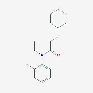 3-cyclohexyl-N-ethyl-N-(2-methylphenyl)propanamide