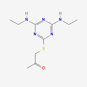 molecular formula C10H17N5OS B5847833 1-{[4,6-bis(ethylamino)-1,3,5-triazin-2-yl]thio}acetone 