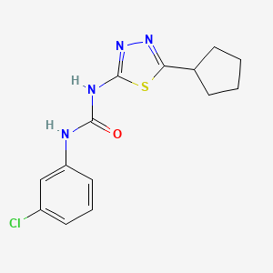 N-(3-chlorophenyl)-N'-(5-cyclopentyl-1,3,4-thiadiazol-2-yl)urea