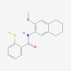 molecular formula C19H21NO2S B5847945 N-(3-methoxy-5,6,7,8-tetrahydro-2-naphthalenyl)-2-(methylthio)benzamide 