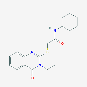 molecular formula C18H23N3O2S B5847982 N-cyclohexyl-2-[(3-ethyl-4-oxo-3,4-dihydro-2-quinazolinyl)thio]acetamide 
