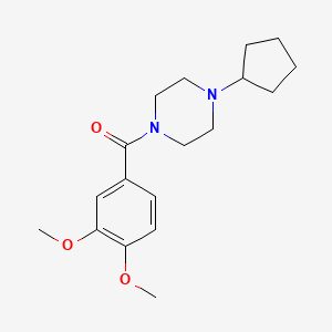 molecular formula C18H26N2O3 B5848084 1-cyclopentyl-4-(3,4-dimethoxybenzoyl)piperazine 