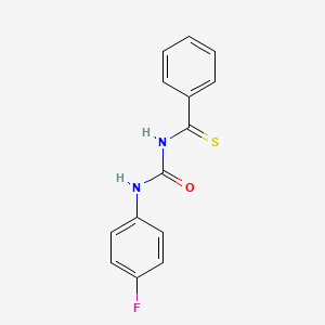 molecular formula C14H11FN2OS B5848111 N-{[(4-fluorophenyl)amino]carbonyl}benzenecarbothioamide 