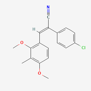 molecular formula C18H16ClNO2 B5848207 2-(4-chlorophenyl)-3-(2,4-dimethoxy-3-methylphenyl)acrylonitrile 