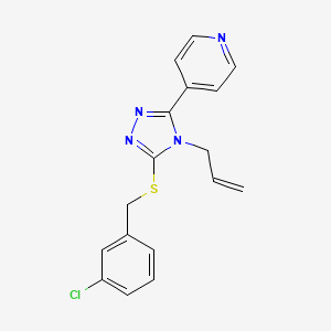 molecular formula C17H15ClN4S B5848224 4-{4-allyl-5-[(3-chlorobenzyl)thio]-4H-1,2,4-triazol-3-yl}pyridine 