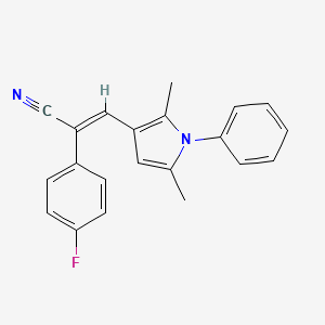 molecular formula C21H17FN2 B5848258 3-(2,5-dimethyl-1-phenyl-1H-pyrrol-3-yl)-2-(4-fluorophenyl)acrylonitrile 