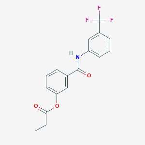 molecular formula C17H14F3NO3 B5848294 3-({[3-(trifluoromethyl)phenyl]amino}carbonyl)phenyl propionate 