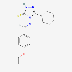 molecular formula C17H22N4OS B5848386 5-cyclohexyl-4-[(4-ethoxybenzylidene)amino]-4H-1,2,4-triazole-3-thiol 