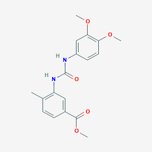 molecular formula C18H20N2O5 B5848442 methyl 3-({[(3,4-dimethoxyphenyl)amino]carbonyl}amino)-4-methylbenzoate 