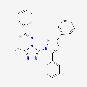 molecular formula C26H22N6 B5848475 N-benzylidene-3-(3,5-diphenyl-1H-pyrazol-1-yl)-5-ethyl-4H-1,2,4-triazol-4-amine 