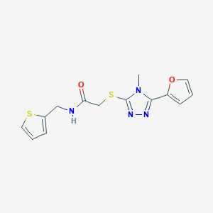 molecular formula C14H14N4O2S2 B5848501 2-{[5-(2-furyl)-4-methyl-4H-1,2,4-triazol-3-yl]thio}-N-(2-thienylmethyl)acetamide 