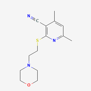 4,6-dimethyl-2-{[2-(4-morpholinyl)ethyl]thio}nicotinonitrile