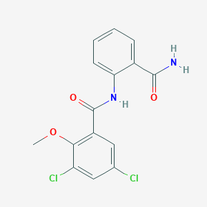 molecular formula C15H12Cl2N2O3 B5848573 N-[2-(aminocarbonyl)phenyl]-3,5-dichloro-2-methoxybenzamide 