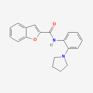 molecular formula C19H18N2O2 B5848642 N-[2-(1-pyrrolidinyl)phenyl]-1-benzofuran-2-carboxamide 