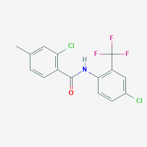 molecular formula C15H10Cl2F3NO B5848667 2-chloro-N-[4-chloro-2-(trifluoromethyl)phenyl]-4-methylbenzamide 