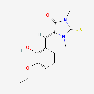 molecular formula C14H16N2O3S B5848669 5-(3-ethoxy-2-hydroxybenzylidene)-1,3-dimethyl-2-thioxo-4-imidazolidinone 