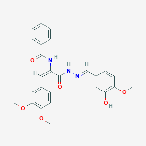 molecular formula C26H25N3O6 B5848680 N-(2-(3,4-dimethoxyphenyl)-1-{[2-(3-hydroxy-4-methoxybenzylidene)hydrazino]carbonyl}vinyl)benzamide 
