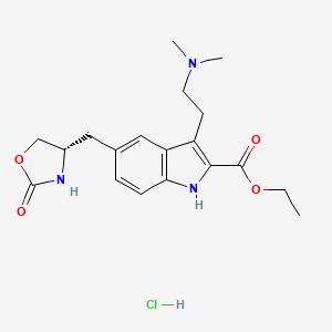 molecular formula C19H26ClN3O4 B584870 Zolmitriptan 2-Carboxylic Acid Ethyl Ester Hydrochloride CAS No. 868622-23-5