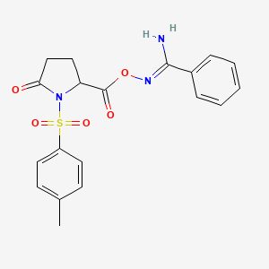 molecular formula C19H19N3O5S B5848703 N'-[({1-[(4-methylphenyl)sulfonyl]-5-oxo-2-pyrrolidinyl}carbonyl)oxy]benzenecarboximidamide 
