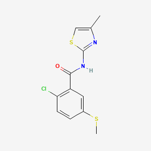 molecular formula C12H11ClN2OS2 B5848718 2-chloro-N-(4-methyl-1,3-thiazol-2-yl)-5-(methylthio)benzamide 