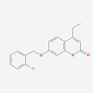 molecular formula C18H15ClO3 B5848730 7-[(2-chlorobenzyl)oxy]-4-ethyl-2H-chromen-2-one 