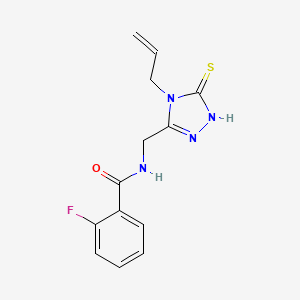 molecular formula C13H13FN4OS B5848737 N-[(4-allyl-5-mercapto-4H-1,2,4-triazol-3-yl)methyl]-2-fluorobenzamide 