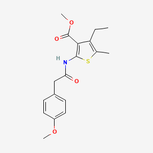 molecular formula C18H21NO4S B5848752 methyl 4-ethyl-2-{[(4-methoxyphenyl)acetyl]amino}-5-methyl-3-thiophenecarboxylate 