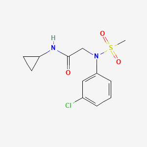 molecular formula C12H15ClN2O3S B5848763 N~2~-(3-chlorophenyl)-N~1~-cyclopropyl-N~2~-(methylsulfonyl)glycinamide 