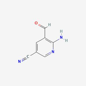 molecular formula C7H5N3O B584877 3-Pyridinecarbonitrile, 6-amino-5-formyl- CAS No. 146356-11-8