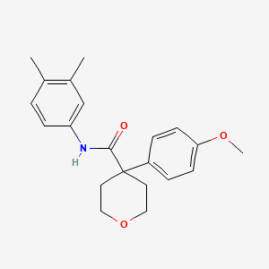molecular formula C21H25NO3 B5848792 N-(3,4-dimethylphenyl)-4-(4-methoxyphenyl)tetrahydro-2H-pyran-4-carboxamide 