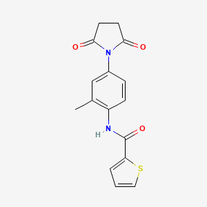 molecular formula C16H14N2O3S B5848803 N-[4-(2,5-dioxo-1-pyrrolidinyl)-2-methylphenyl]-2-thiophenecarboxamide 