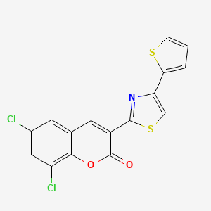 molecular formula C16H7Cl2NO2S2 B5848804 6,8-dichloro-3-[4-(2-thienyl)-1,3-thiazol-2-yl]-2H-chromen-2-one 