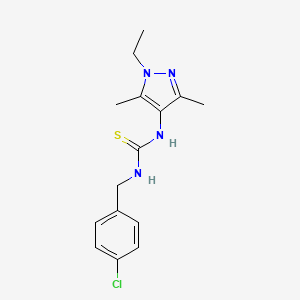 molecular formula C15H19ClN4S B5848811 N-(4-chlorobenzyl)-N'-(1-ethyl-3,5-dimethyl-1H-pyrazol-4-yl)thiourea 