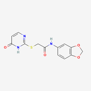 molecular formula C13H11N3O4S B5848823 N-1,3-benzodioxol-5-yl-2-[(6-oxo-1,6-dihydro-2-pyrimidinyl)thio]acetamide 