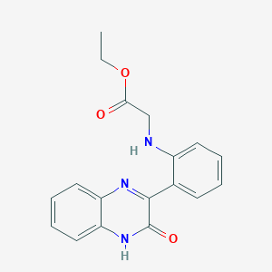 molecular formula C18H17N3O3 B5848866 ethyl N-[2-(3-oxo-3,4-dihydro-2-quinoxalinyl)phenyl]glycinate 