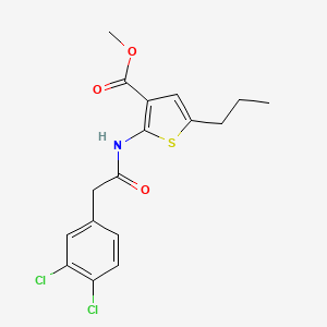 molecular formula C17H17Cl2NO3S B5848914 methyl 2-{[(3,4-dichlorophenyl)acetyl]amino}-5-propyl-3-thiophenecarboxylate 